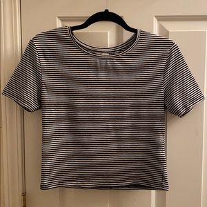 zara black and white striped top